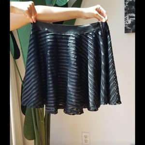 Leather mini skirt